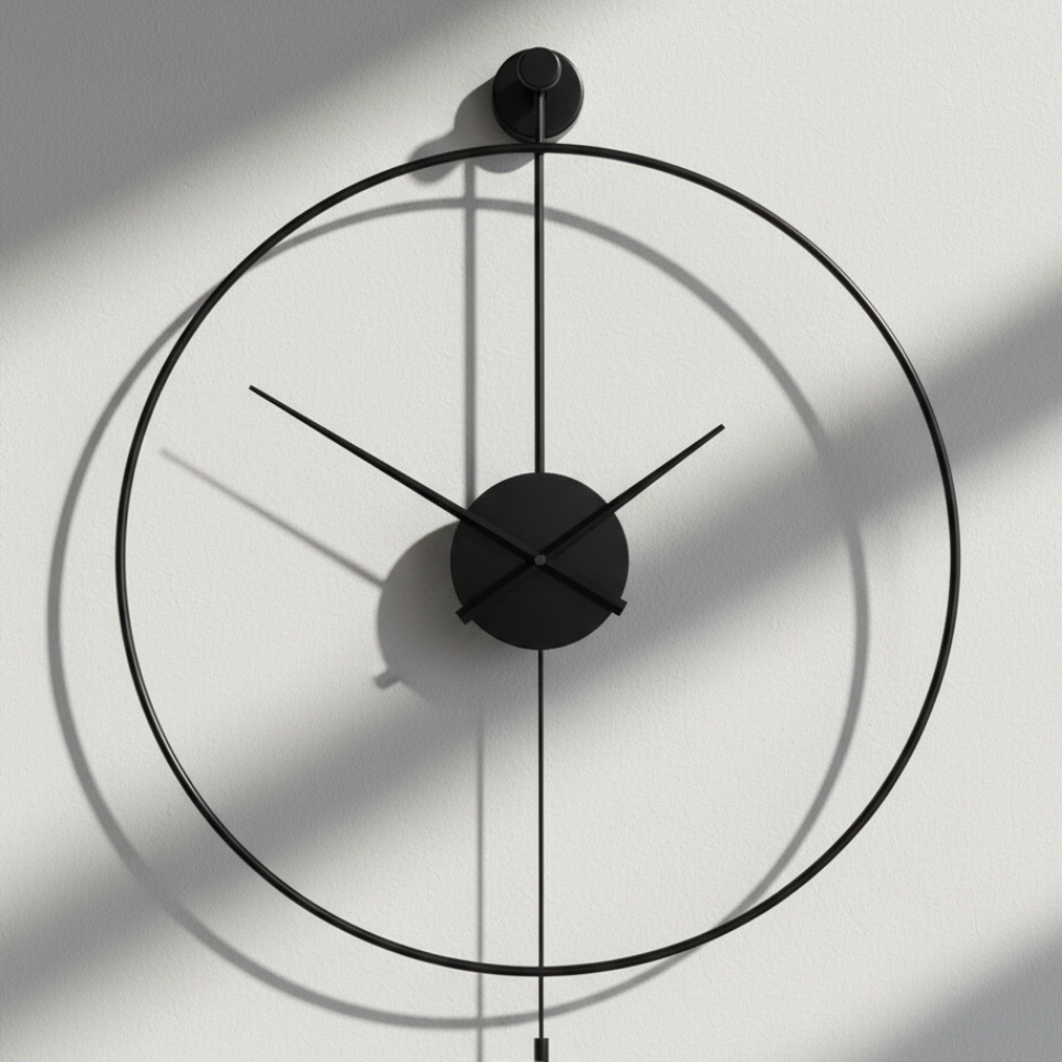 ZeitForm Wanduhr 50cm mit Pendel und lautlosem Uhrwerk