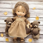 Delikatna lalka z naturalnych włókien dla dzieci 35 cm
