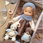 Delikatna lalka z naturalnych włókien dla dzieci 35 cm