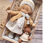 Delikatna lalka z naturalnych włókien dla dzieci 35 cm