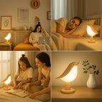 NestGlow fuglenatlampe med touchstyring og USB-opladning