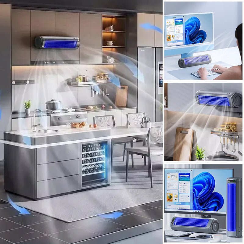 Tragbarer Akku Ventilator mit Wand- und Tischmontage