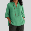 Floreva Damenbluse – Locker Geschnittene Bluse mit Rundhalsausschnitt