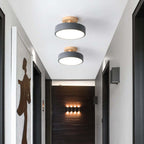 LumiRund LED Wandleuchte Rund Holz Acryl Modern