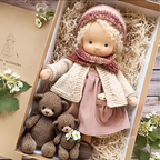Delikatna lalka z naturalnych włókien dla dzieci 35 cm