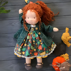 Delikatna lalka z naturalnych włókien dla dzieci 35 cm