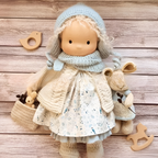 Delikatna lalka z naturalnych włókien dla dzieci 35 cm