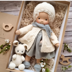 Delikatna lalka z naturalnych włókien dla dzieci 35 cm