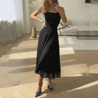 Quadrina Midikleid Damen – Elegantes Kleid mit Quadratischem Ausschnitt