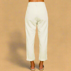 Elvoria Damen Stoffhose mit Hoher Taille Elegante Business-Hose