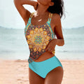 Aquarelle Tankini Damen – Zweiteiliger Badeanzug mit Muster