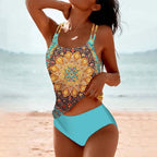 Aquarelle Tankini Damen – Zweiteiliger Badeanzug mit Muster