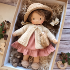 Delikatna lalka z naturalnych włókien dla dzieci 35 cm