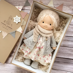 Delikatna lalka z naturalnych włókien dla dzieci 35 cm