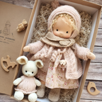 Delikatna lalka z naturalnych włókien dla dzieci 35 cm