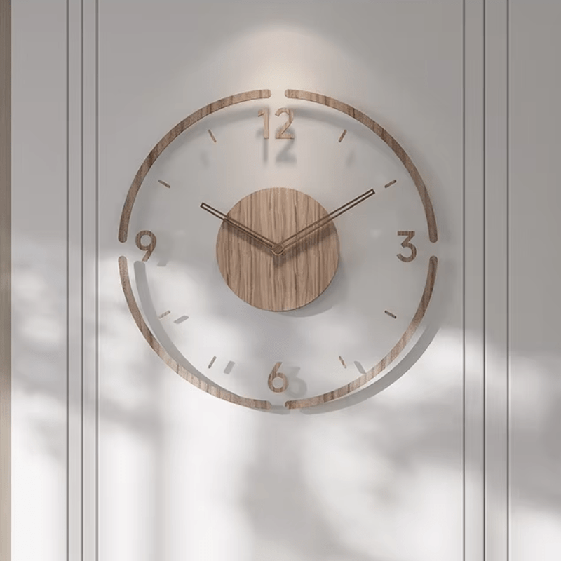 Holz-Wanduhr mit großem Format und leisem Uhrwerk