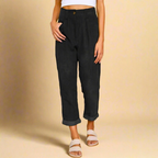 Elvoria Damen Stoffhose mit Hoher Taille Elegante Business-Hose
