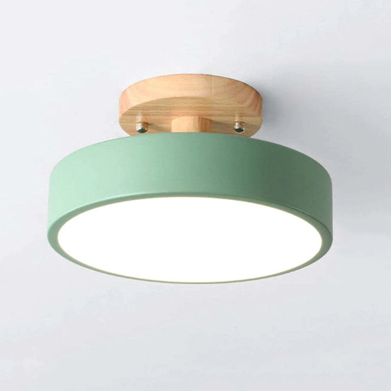 LumiRund LED Wandleuchte Rund Holz Acryl Modern