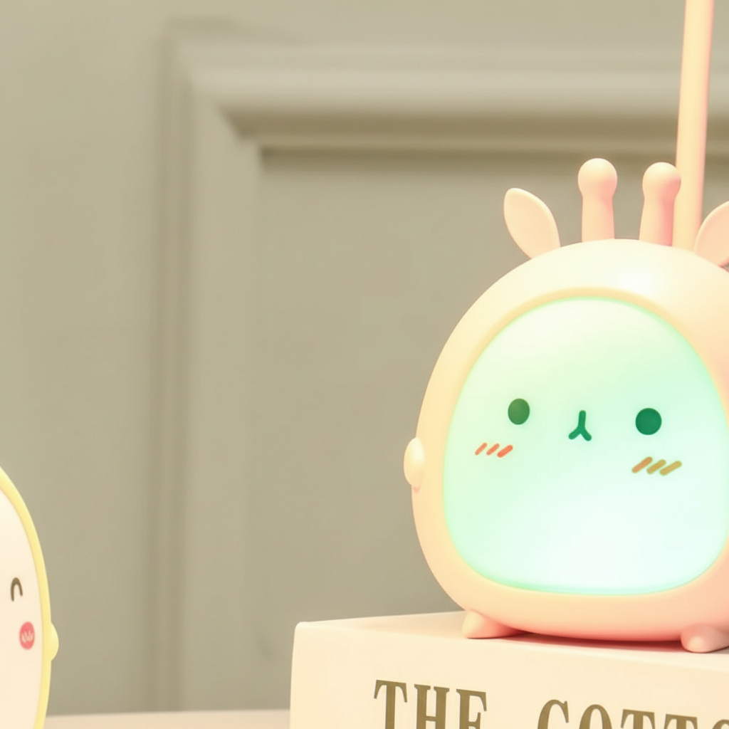 Lampa do czytania KinderLumi USB, nocna lampka w stylu kreskówkowym, przyjazna dla oczu