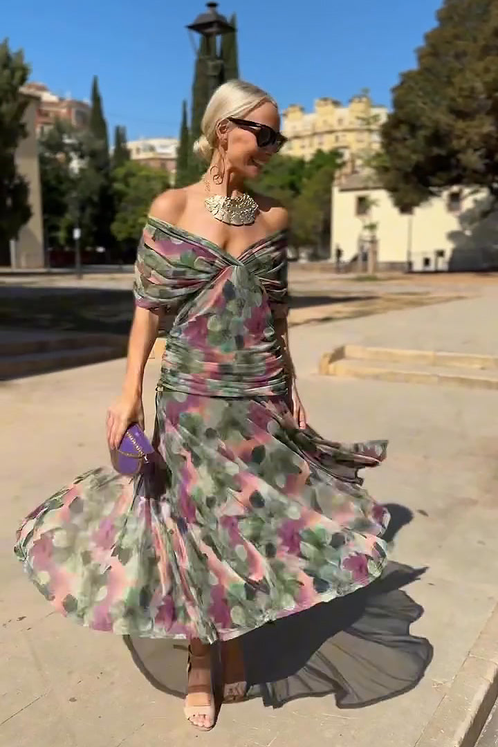 Lunavera Maxikleid Damen – Fließendes Kleid mit V-Ausschnitt