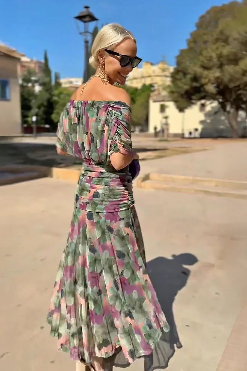 Lunavera Maxikleid Damen – Fließendes Kleid mit V-Ausschnitt