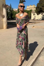 Lunavera Maxikleid Damen – Fließendes Kleid mit V-Ausschnitt
