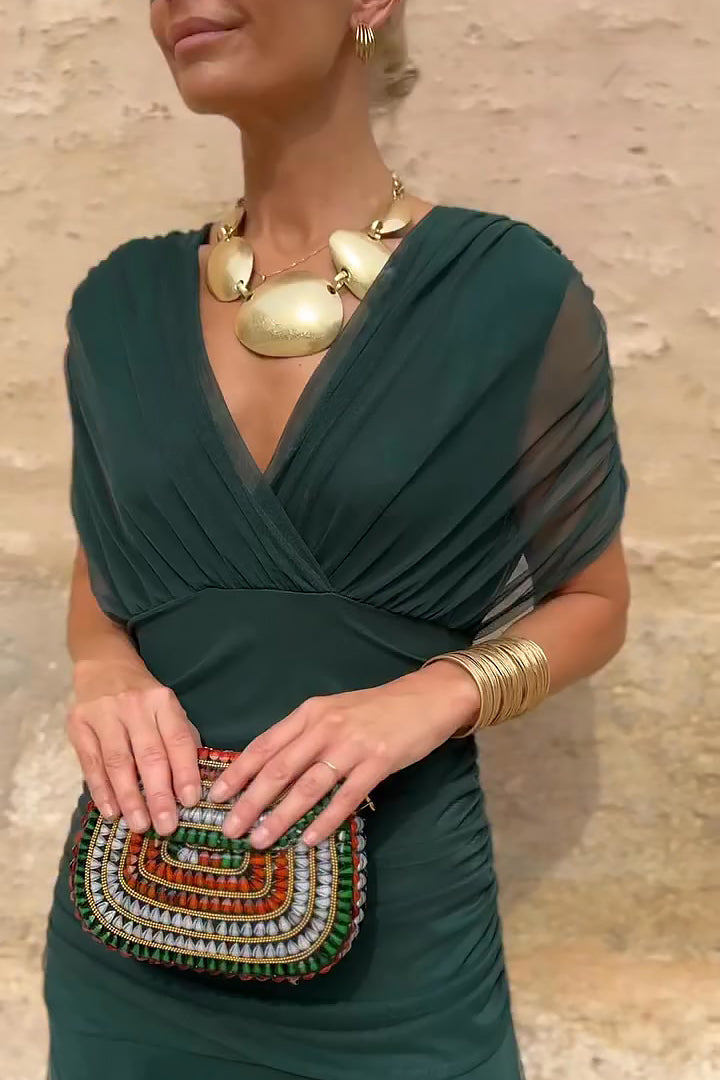 Lunavera Maxikleid Damen – Fließendes Kleid mit V-Ausschnitt