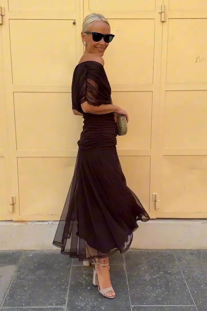 Lunavera Maxikleid Damen – Fließendes Kleid mit V-Ausschnitt