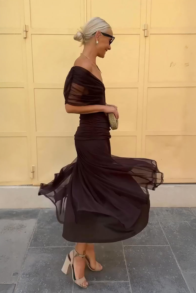 Lunavera Maxikleid Damen – Fließendes Kleid mit V-Ausschnitt