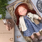Delikatna lalka z naturalnych włókien dla dzieci 35 cm