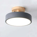 LumiRund LED Wandleuchte Rund Holz Acryl Modern