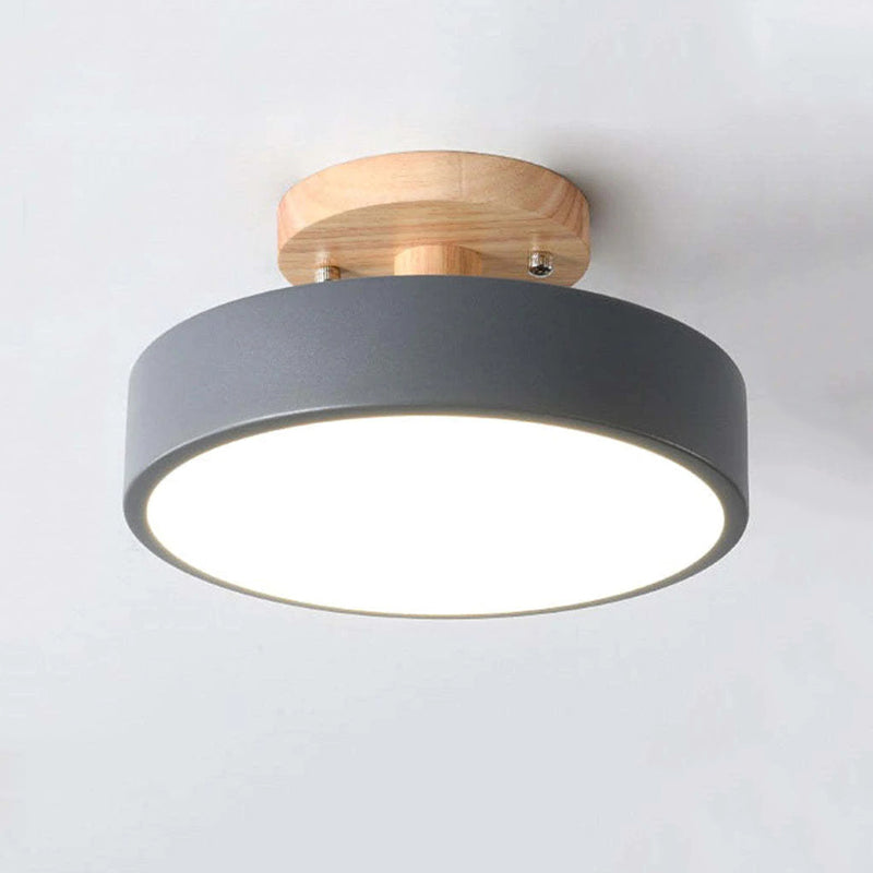 LumiRund LED Wandleuchte Rund Holz Acryl Modern