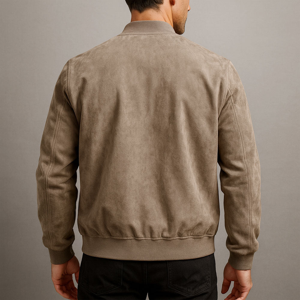 Velurox Herren Sommerjacke im Wildleder-Look mit Reißverschluss