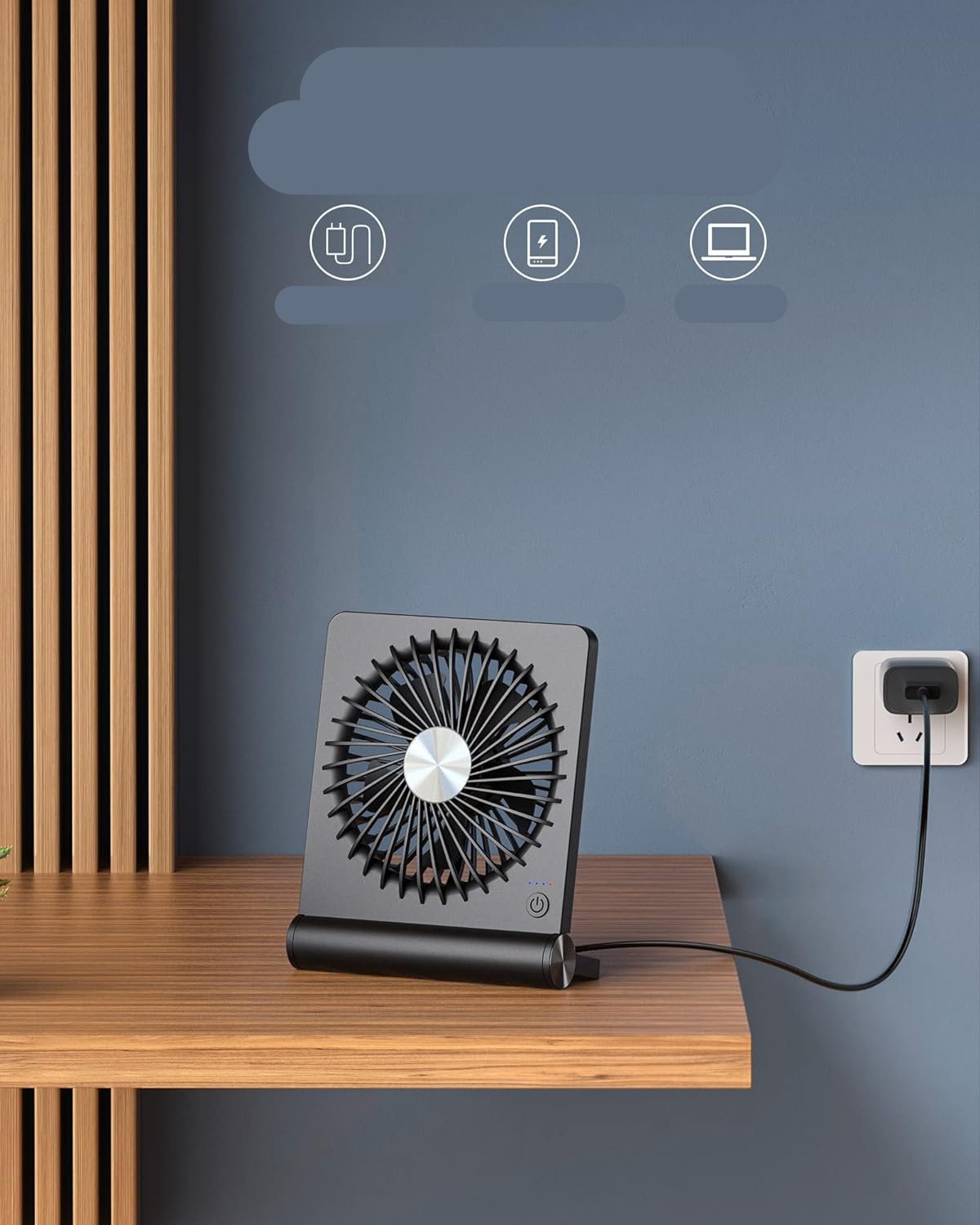 SilentAir Compact USB Tischventilator mit 3 Geschwindigkeitsstufen