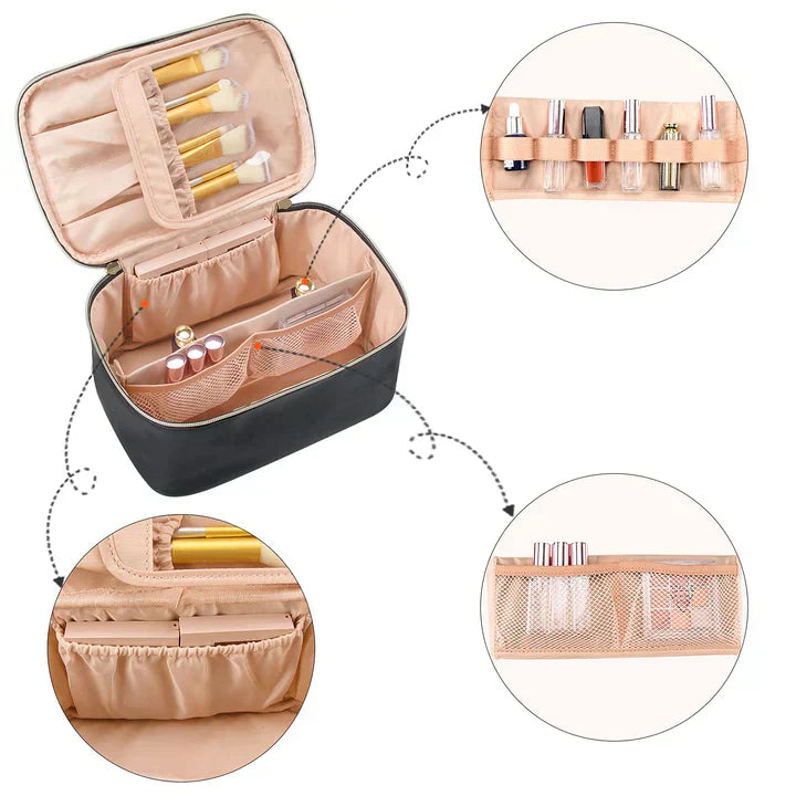 BeautyCase Reise Kosmetik Organizer mit Verstellbaren Fächern