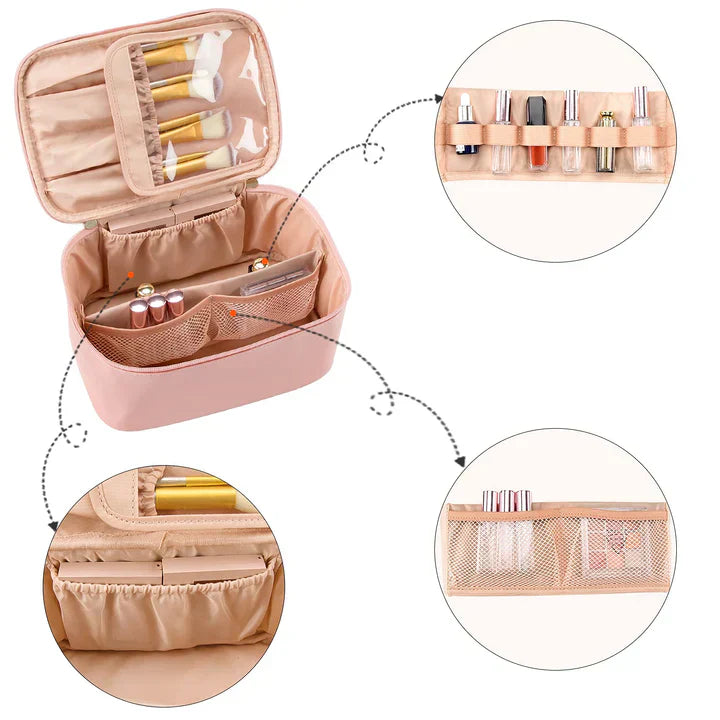 BeautyCase Reise Kosmetik Organizer mit Verstellbaren Fächern