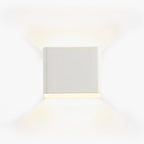 NoirCube Kwadratowa Lampa Ścienna Metal Czarny Kompaktowa Wnętrze