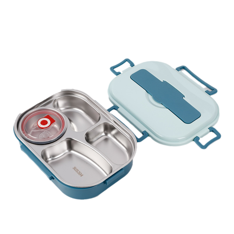 WarmPort Bento Lunchbox aus Edelstahl mit Fächern und Suppenschale