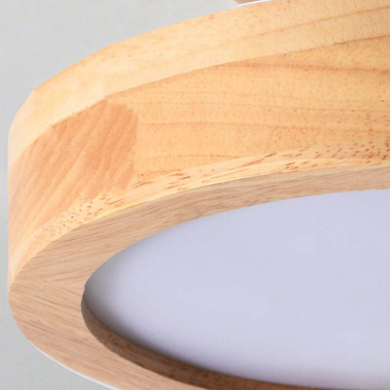 LumiRund LED Wandleuchte Rund Holz Acryl Modern