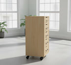 Schubladenelement mit fünf Fronten und rollbarem Unterbau
