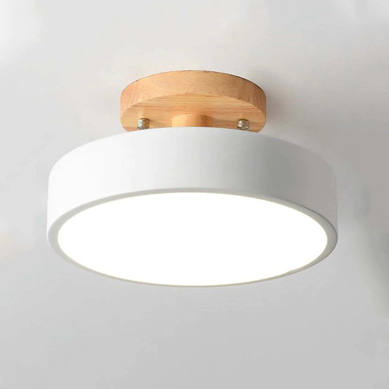 LumiRund LED Wandleuchte Rund Holz Acryl Modern