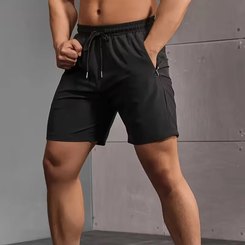 AeroSprint herre sportsshorts med lynlåslommer og snøre