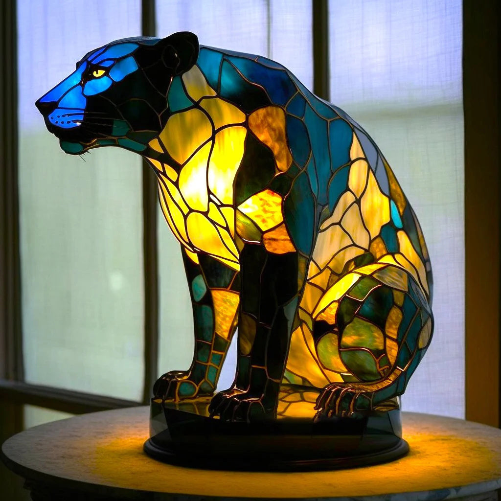 Lampa stołowa LichtTier Tiffany z motywem zwierzęcym