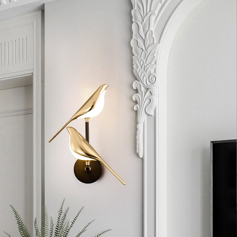 Title AureliaVogel LED Wandleuchte Gold Stil Warmweiß 15W