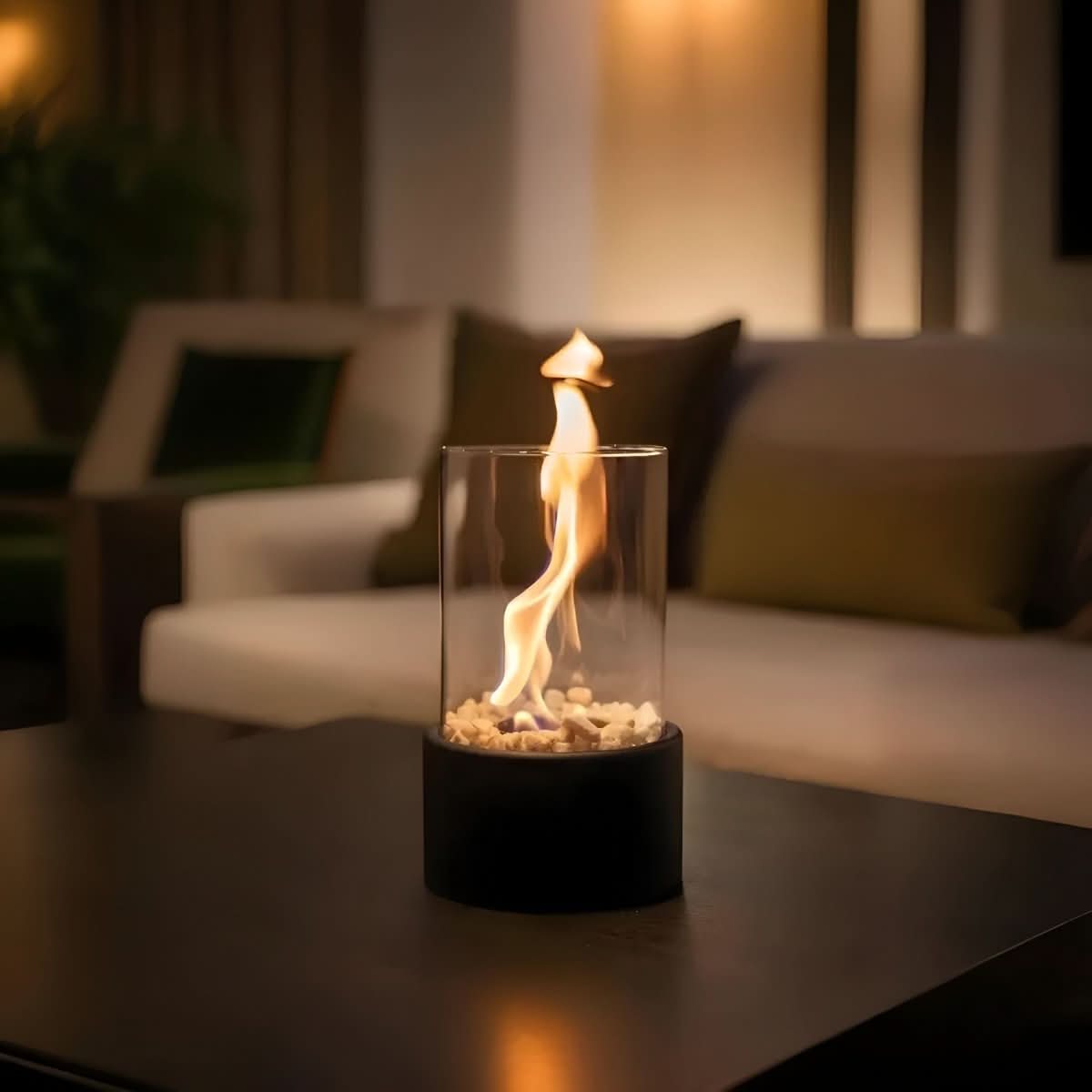 Flammenglanz Tischkamin Bioethanol rauchfrei dekorativ Indoor Outdoor