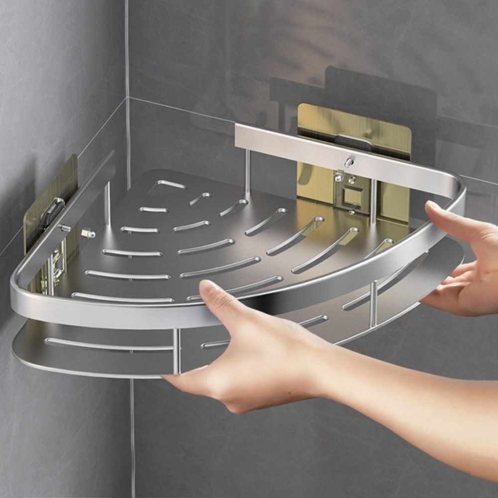 CornerLift Aluminium Eckregal für Badezimmer ohne Bohren