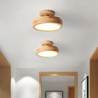LumiRund LED Wandleuchte Rund Holz Acryl Modern