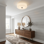 Art Deco LED Deckenlampe mit Geriffeltem Glas