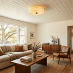 Art Deco LED Deckenlampe mit Geriffeltem Glas
