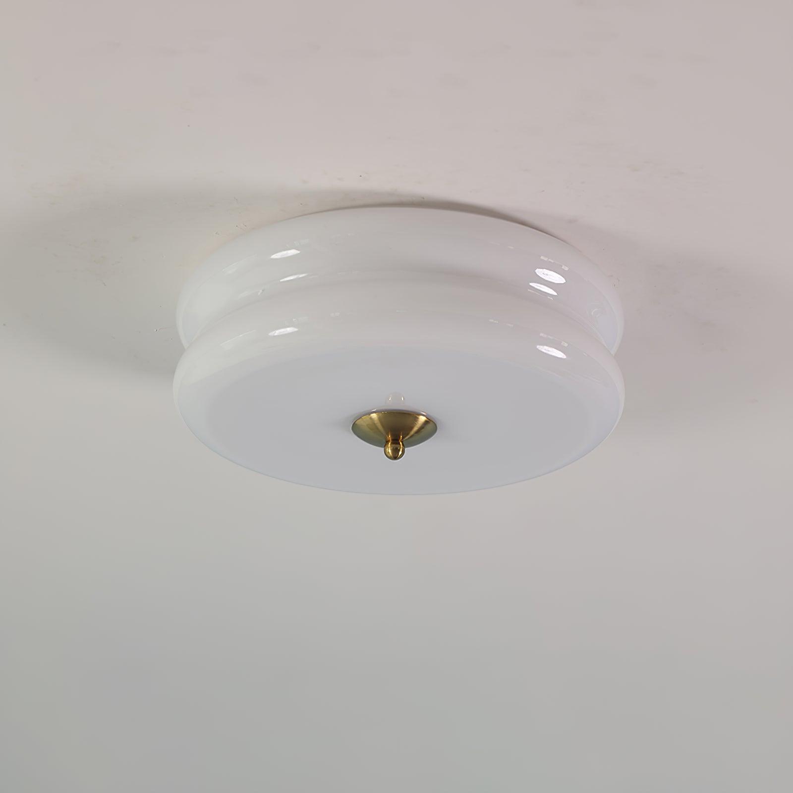 Art Deco LED Deckenlampe mit Geriffeltem Glas
